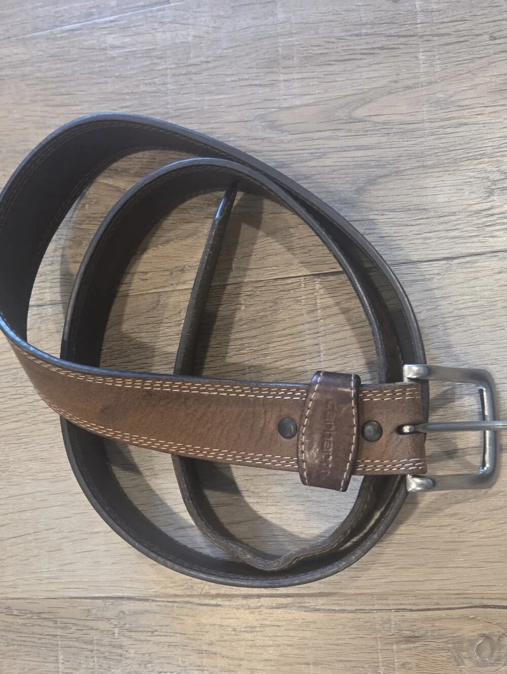 Carhartt Men’s Work Belt Brown Full Grain Leather Soft 44-46